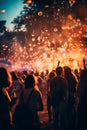 Festival event outdoor party with people blurred background Royalty Free Stock Photo