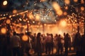 Festival event outdoor party with people blurred background Royalty Free Stock Photo