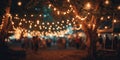 Festival event outdoor party with people blurred background Royalty Free Stock Photo