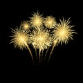 Festival firework. Colorful carnival fireworks holiday background. Vector illustration isolated on dark background Royalty Free Stock Photo