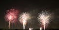 Festival fireworks burst in midair background