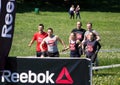 Festival of fitness about Reebok in Moscow park. Runners close up at Festival. Sport lifestyle.