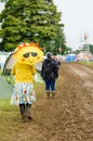 Festival goer at muddy Womad