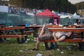 Festival goer struggling at Boomtown