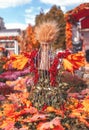 Festival `golden autumn` on Revolution Square. Moscow seasons. Pumpkin and rye.