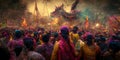 Hindu devotees carrying kavadi during Thaipusam festival in Kolkata