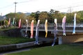 The festival of Japanese koinobori flying koi carp fish in Beppu Royalty Free Stock Photo