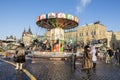 Festival `Journey to Christmas`. Fair and carousel on Red square in the New year and Christmas holidays, Moscow,