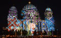 Festival of lights in Berlin : the Cathedral Royalty Free Stock Photo