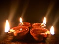 Festival of Lights Diya Lamps Vilakku Royalty Free Stock Photo