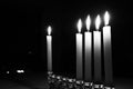 Festival of Lights, Hanukkah, chanukah, candles lit on a smooth marble stone