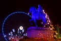 Festival of the lights in Place Bellecour Royalty Free Stock Photo