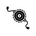 Black solid icon for Rakhi, auspicious and indian festival