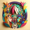 Festival Mask Papercut Royalty Free Stock Photo