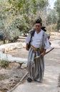 Festival participant in a traditional samurai costume at the annual festival `Jerusalem Knights`