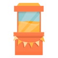 Festival popcorn cart icon, cartoon style Royalty Free Stock Photo