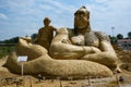 Festival of Sand Sculptures `Tales of Sand` in the Sea Garden of the city of Burgas. Aladdin