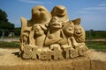 Festival of Sand Sculptures `Tales of Sand` in the Sea Garden of the city of Burgas. Shark tale