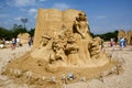Festival of Sand Sculptures `Tales of Sand` in the Sea Garden of the city of Burgas. Snow White and the Seven Dwarfs