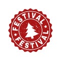 FESTIVAL Scratched Stamp Seal with Fir-Tree