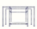 Festival stage steel construction on white isolated