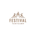 Festival tent camp holiday line logo design