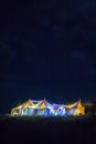 Festival tent at night