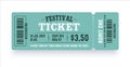 Festival ticket template design. Retro style of ticket for entrance.