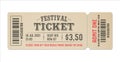 Festival ticket template design. Retro style of ticket for entrance.