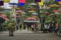 festival umbrella in the travel spot punclut bandung indonesia