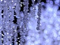 Festive abstract background from glare on a blue background, Christmas and New Year style, fabulous illumination from garlands Royalty Free Stock Photo