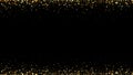 Festive abstract background.Gold glitters on a dark background, falling golden round confetti.