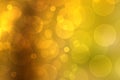 A festive abstract gradient green yellow brown background texture with glitter defocused sparkle bokeh circles. Card concept for Royalty Free Stock Photo