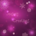 Festive abstraction background with handwritten text and snowflakes. Winter. Holidays. A party.