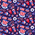 Festive American Independence Day Seamless Pattern
