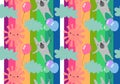 Festive animals seamless rabbit bunnies and sun and clouds and balloons pattern for wrapping paper and kids