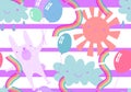 Festive animals seamless rabbit bunnies and sun and clouds and balloons pattern for wrapping paper and kids