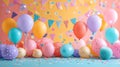 A Festive Array Of Colorful Balloons, Banners, And Confetti On A Joyful Birthday Backdrop