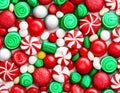 Festive array of round and star shaped candies with swirl patterns and solid colors, Generative AI Royalty Free Stock Photo