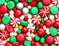 Festive Array of Round and Star Shaped Candies with Swirl Patterns and Solid Colors, Generative AI Royalty Free Stock Photo