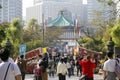 Festive atmosphere in Tokyo\'s Ueno Park on an autumn Sunday.