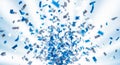 Celebration background with blue and silver confetti falling for party event design Royalty Free Stock Photo
