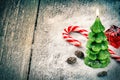 Festive background with Christmas tree candle Royalty Free Stock Photo