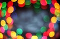 festive background of colorful glowing circles