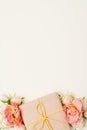 Festive background rustic gift box floral decor Royalty Free Stock Photo