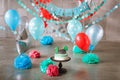 Festive background decoration for baby birthday celebration with gourmet cake smash first year concept Royalty Free Stock Photo