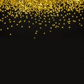 Festive Frame of Golden stars scattered on black background Royalty Free Stock Photo