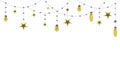 Festive background with a garland with stars. Vector illustration in doodle style. Illustration for scandinavian design