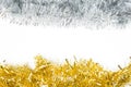 Festive background with gold and silver garland Royalty Free Stock Photo
