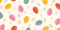 Festive background for Happy Easter with pattern of colorful eggs.